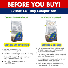 Exhale Homegrown CO2 365 packaging emphasizes USA-made quality.