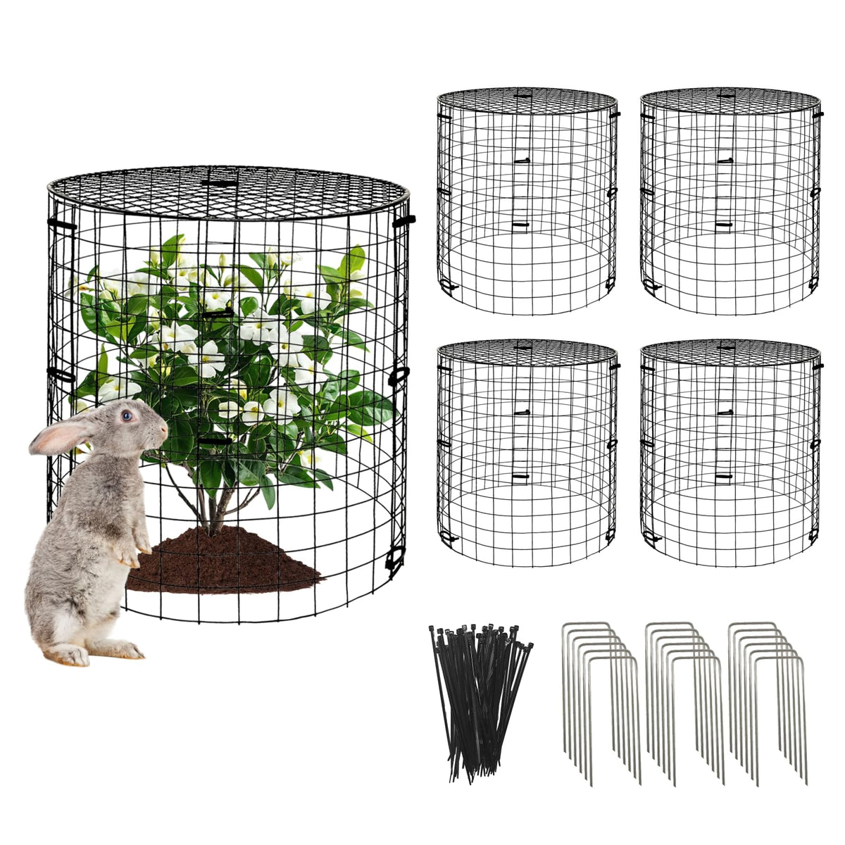 EXJEXJ garden protectors assembled cage shields seedlings from small animals.