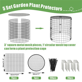 EXJEXJ garden protectors removable top cover provides flexible plant height protection.