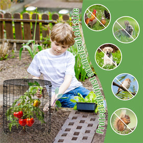 EXJEXJ garden protectors protect against rabbits and birds in action.
