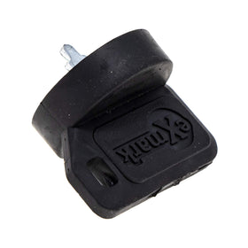 Exmark ignition key in use on mower demonstrates quick starts and reduced downtime