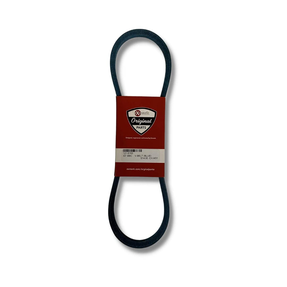 Exmark PTO belt front view highlights OEM quality for reliable mowing performance