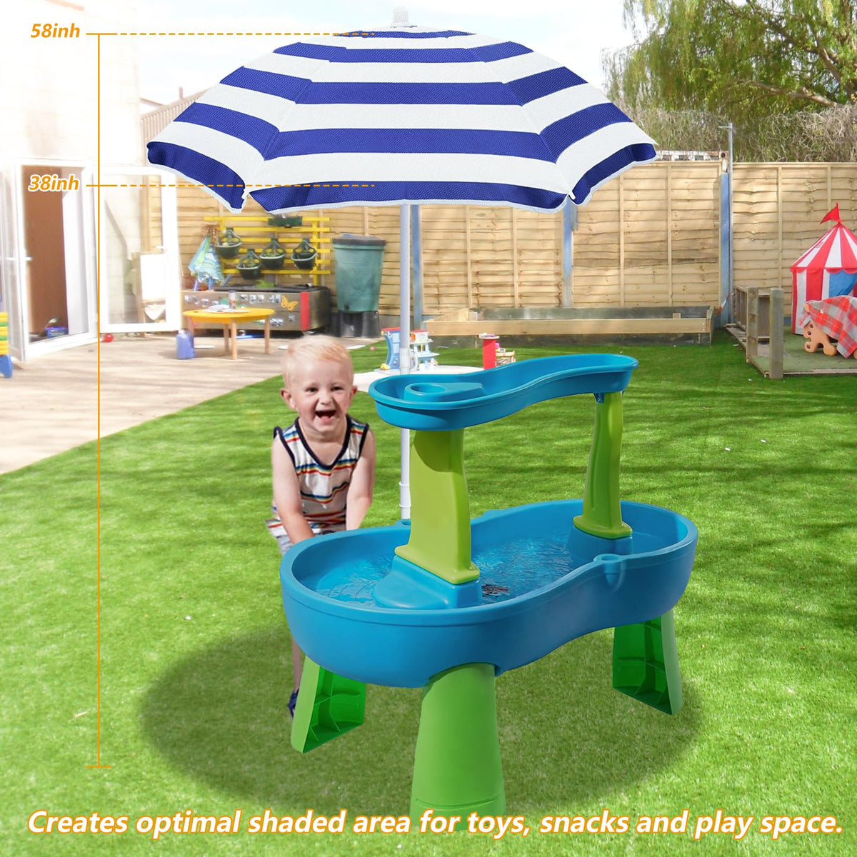 Exokugo 41-inch canopy diameter provides ample shade for small tables