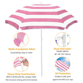 Exokugo heavy-duty dual steel poles ensure sturdy shade during windy use