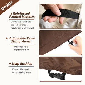 Exokugo outdoor recliner cover fabric close-up reveals rugged 600D Oxford for tear resistance.