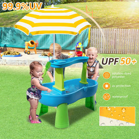 Exokugo umbrella designed for water play, sandboxes, and pools.