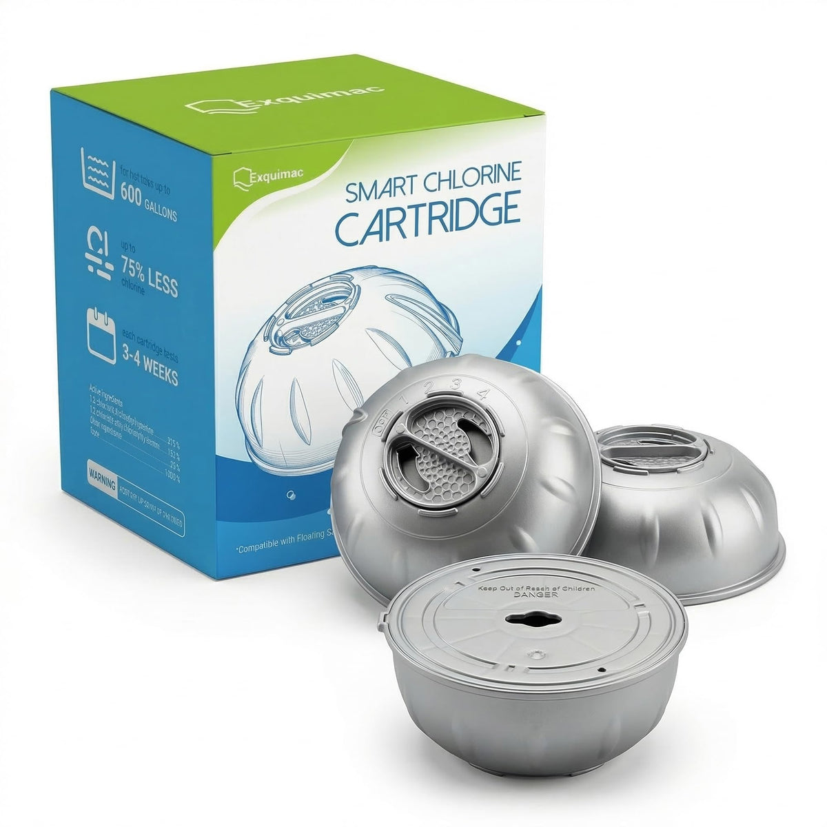 Exquimac hot tub replacement 3-pack ready for floating system installation