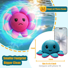 Compact 6 by 6 by 4 inch cleaner cleans without crowding the tub.