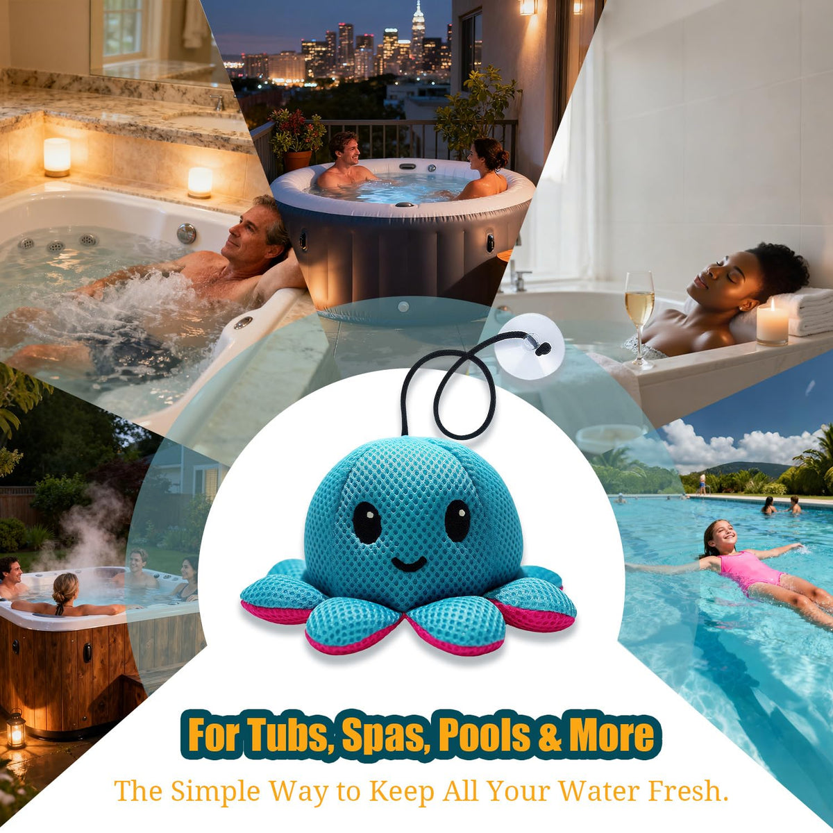 Exqusdy gift-ready spa pack with octopus design for spa nights