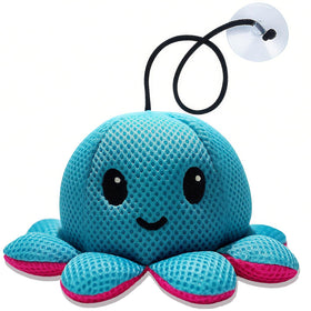 Exqusdy hot tub scum absorber with smiley octopus traps oils during a relaxing soak.