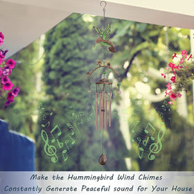 Exrisiry hummingbird wind chimes decorate balcony and patio