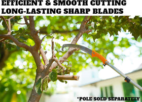 Extend-A-Reach pruning manual saw with extension pole compatibility for versatile reach