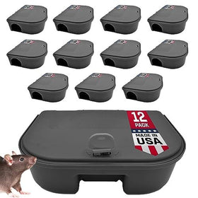 Exterminators Choice compact mouse bait station front view for discreet indoor or outdoor placement.