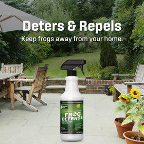 Exterminators Choice Frog Spray bottle label highlights professional-grade protection.