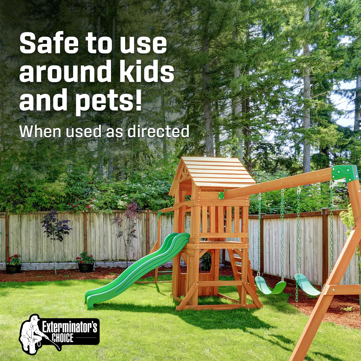 Exterminators Choice Frog Spray applied at entry points helps deter frogs near doors.
