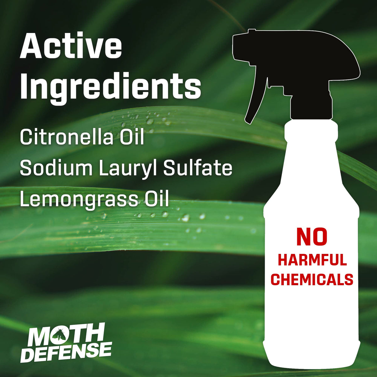 Exterminators Choice Moth Defense Spray indoor-outdoor coverage around perimeters.