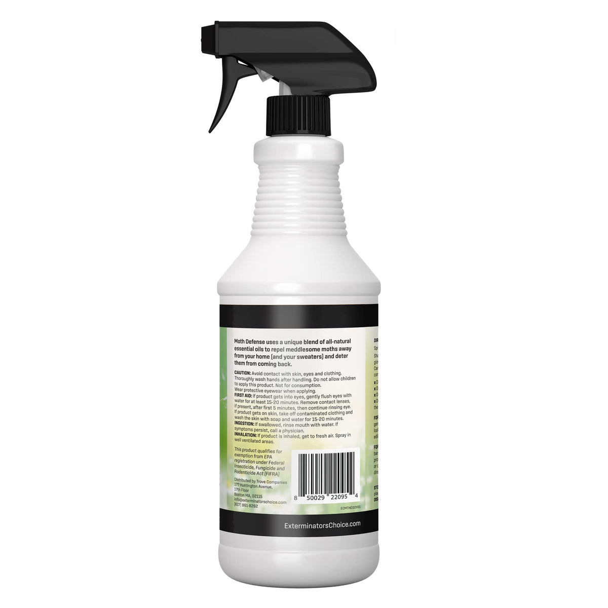 Exterminators Choice Moth Defense Spray mist application for broad indoor coverage.