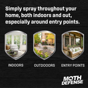 Exterminators Choice Moth Defense Spray outdoor garden use to deter moths.