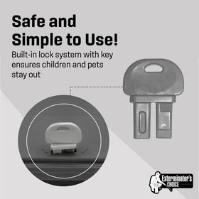 Exterminators Choice pet-safe locking-station supports safe use at home.
