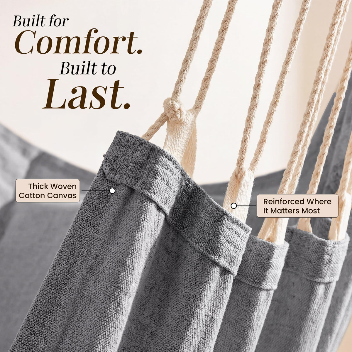 EXTIRIO hammock chair reinforced stitching ensures lasting outdoor lounging.