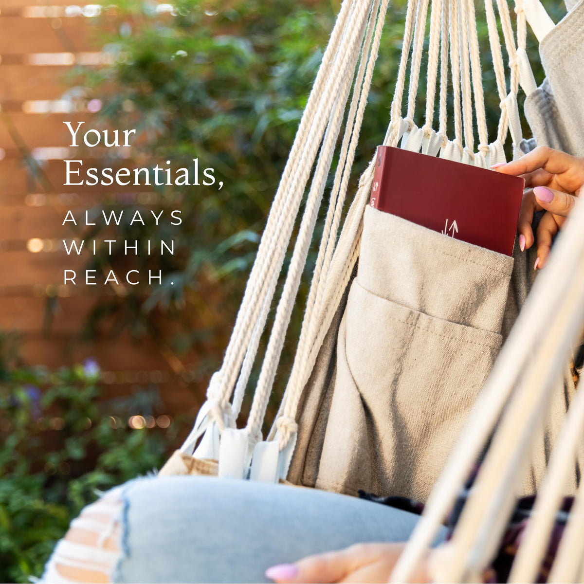 EXTIRIO lightweight, portable hammock chair easily moves with you.