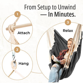 EXTIRIO hanging hammock chair outdoor patio setting for easy lounging
