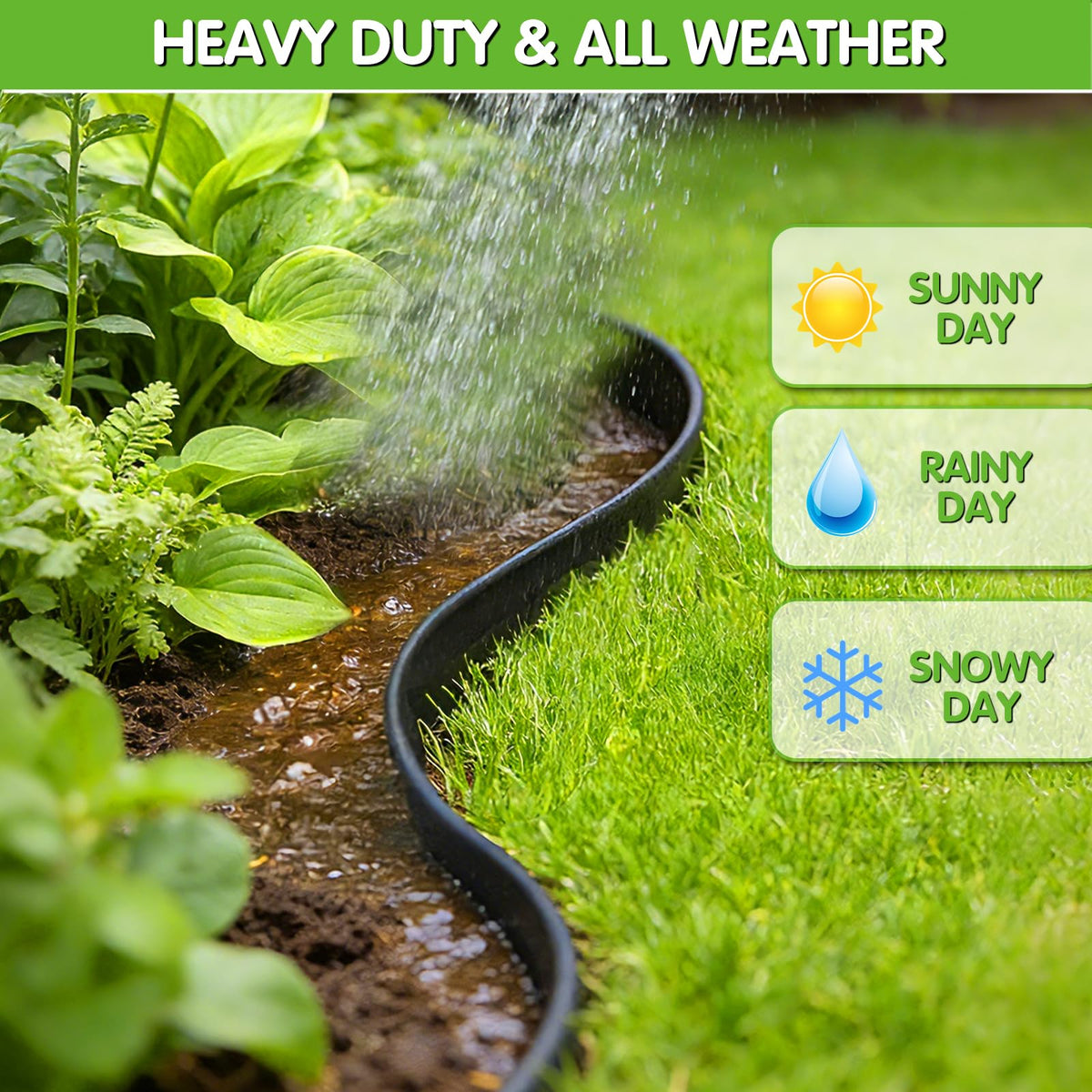 EXTRAEASY garden edging with 40 stakes enables quick, secure border setup.