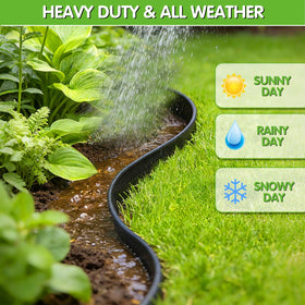 EXTRAEASY edging with stakes supports quick, sturdy lawn borders.