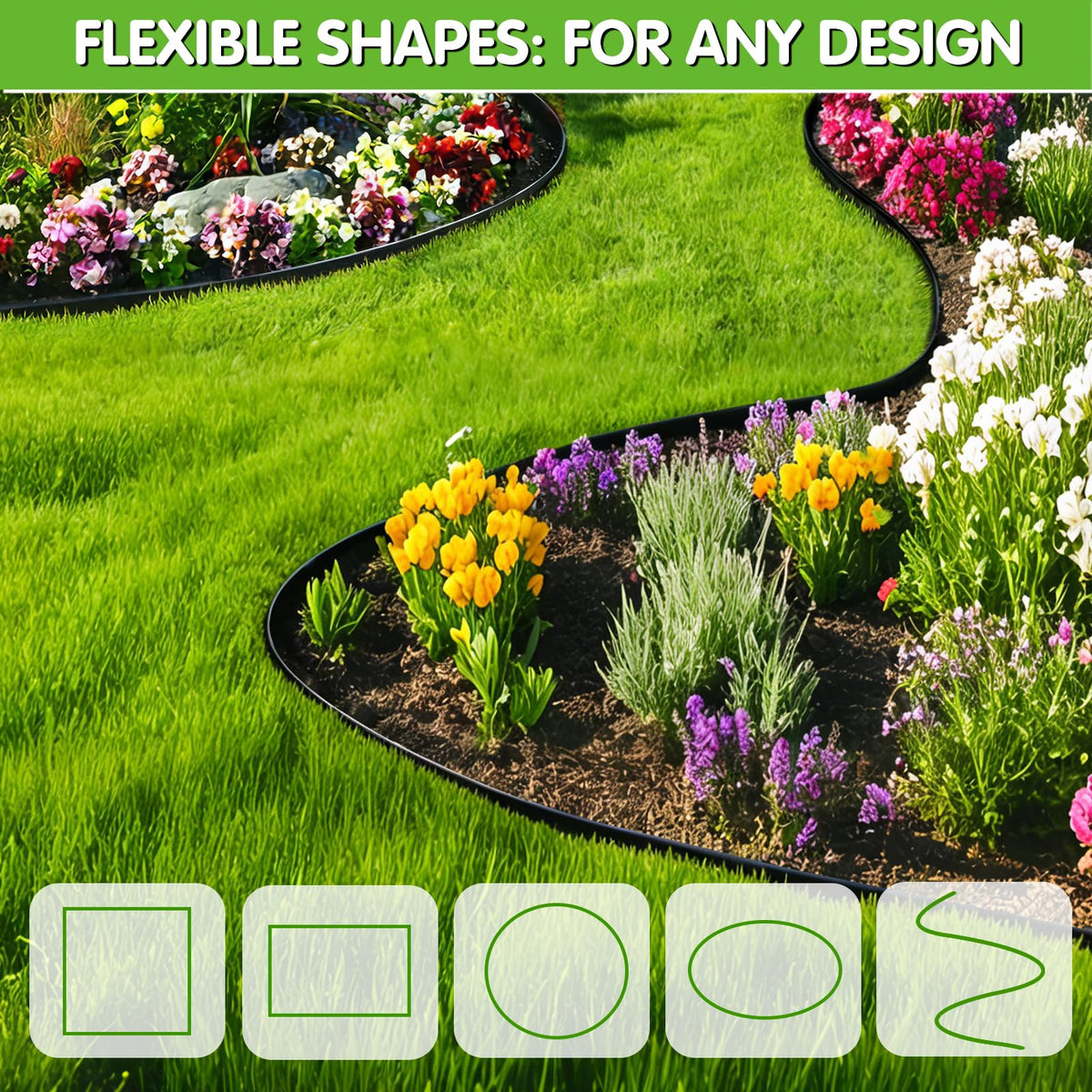 EXTRAEASY Edging includes 40 stakes for quick setup and stability.