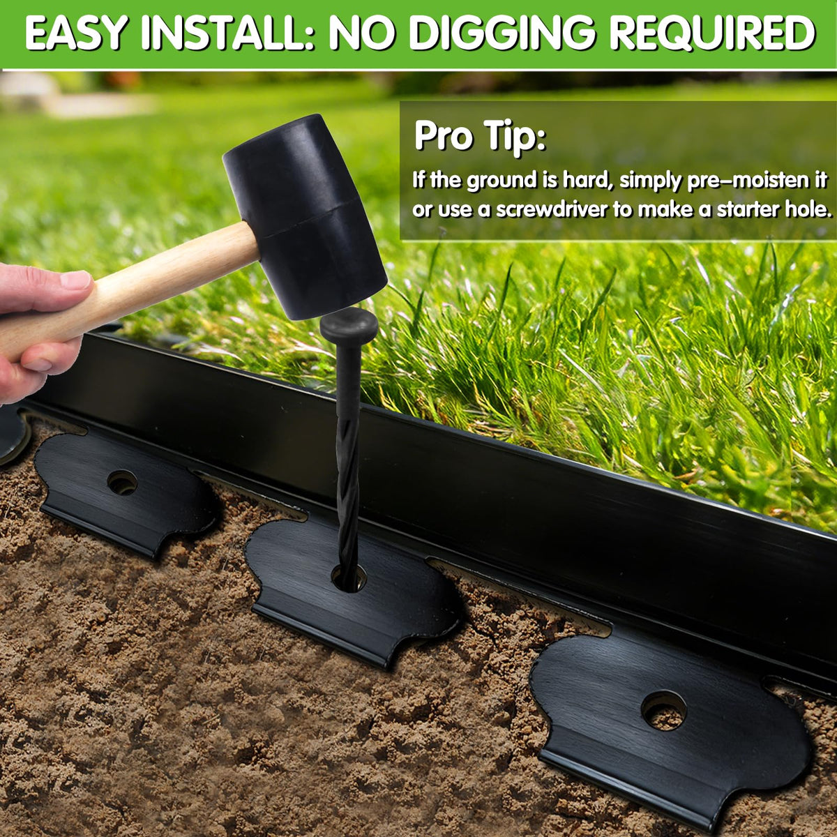 EXTRAEASY Easy-install edging highlights fast setup with no tools required.