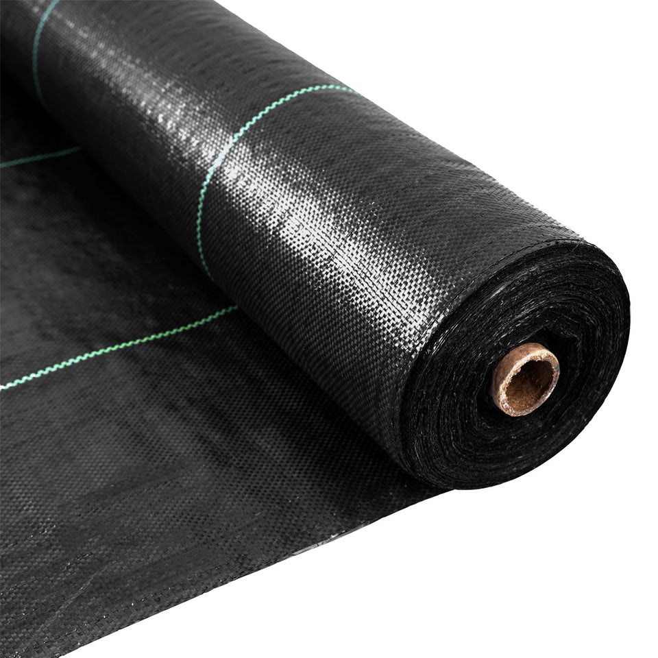 EXTRAEASY weed barrier fabric roll for lawns and garden beds with weed suppression.
