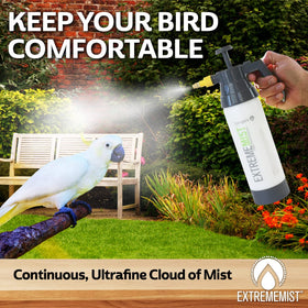 ExtremeMIST bird cage cleaner jet for fast, thorough cleaning.