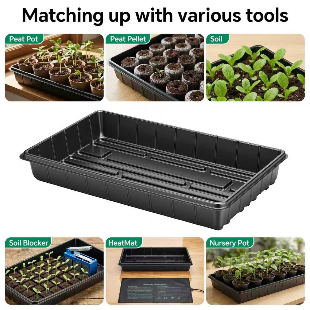 EXTYQWC seed tray multipurpose use for seeds, microgreens, or wheatgrass.
