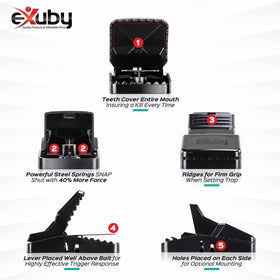 eXuby Large Rat Trap washable body highlighting reuse and easy cleaning.