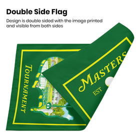 Eychsu Ma-sters Golf Garden Flag reinforced stitching improves long-term durability.