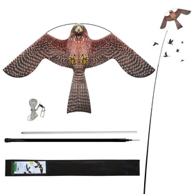 eyijklzo Bird Scarer Kite with 4m pole deters birds without harming them in fields