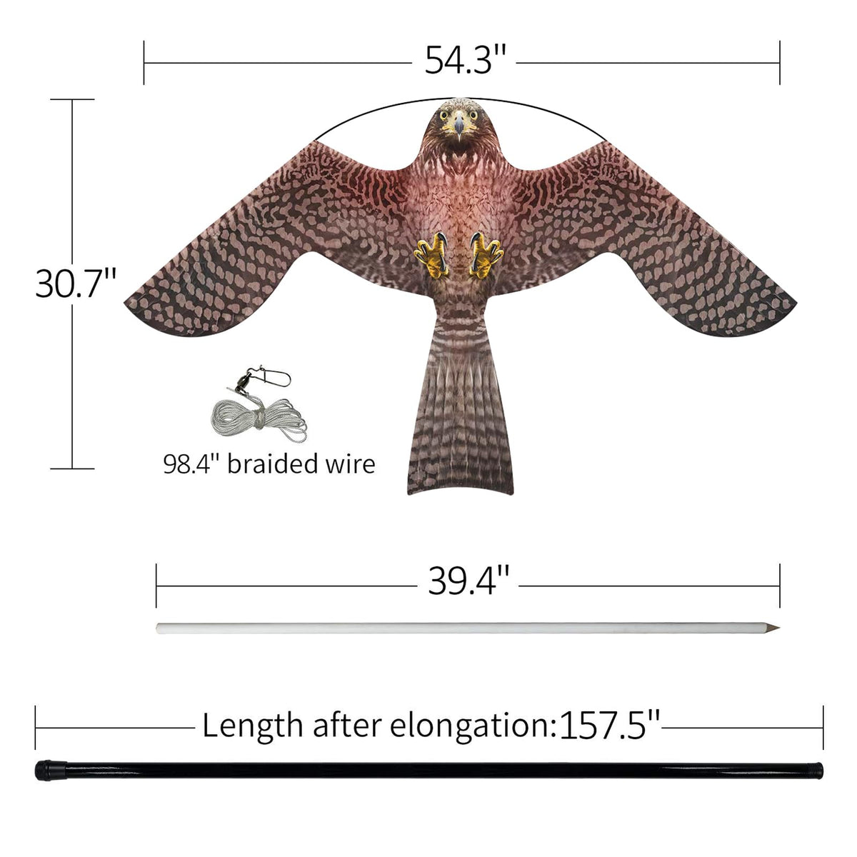 eyijklzo Reflective material kite catches light to deter birds in fields and orchards