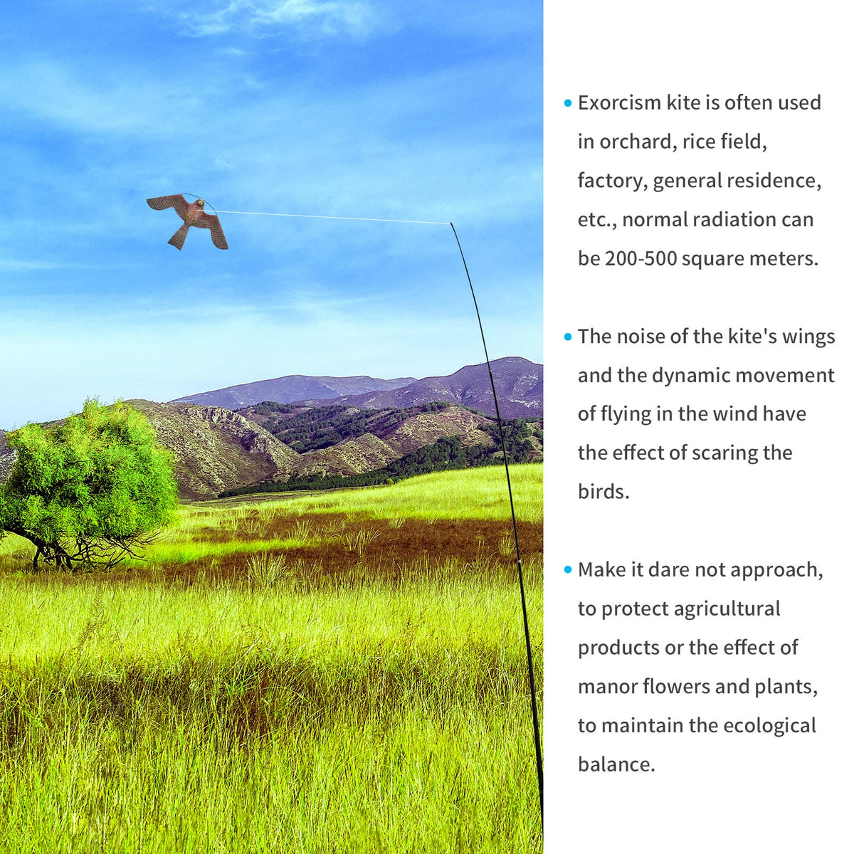 eyijklzo Kite wings flapping in wind deter birds with motion and light
