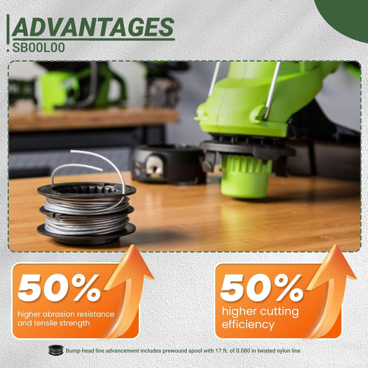 Eyoloty 80v-spool-durability suggests long-lasting line for tough growth.