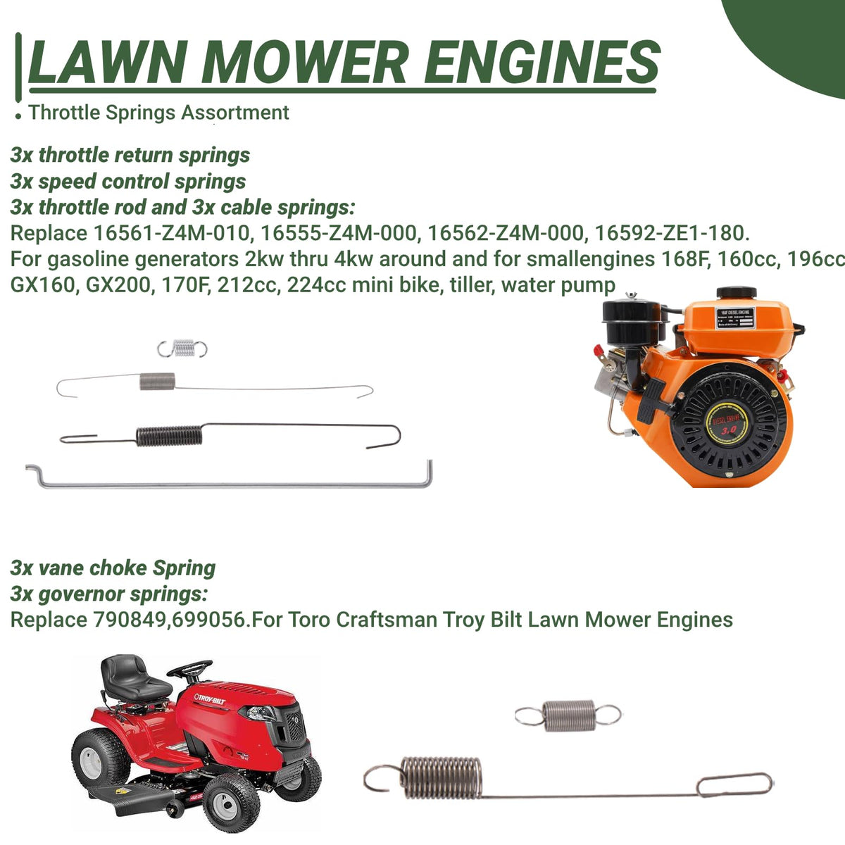 Eyoloty governor springs kit for Briggs & Stratton engines for idle stability