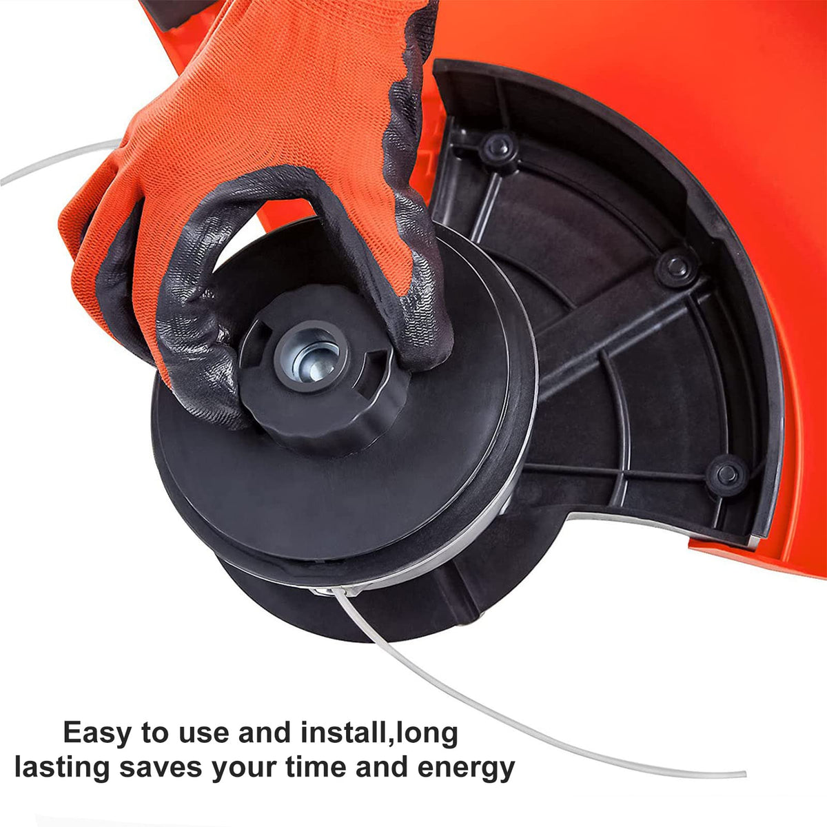 Eyoloty 110 lb tensile trimmer line resists breakage in dense grass.