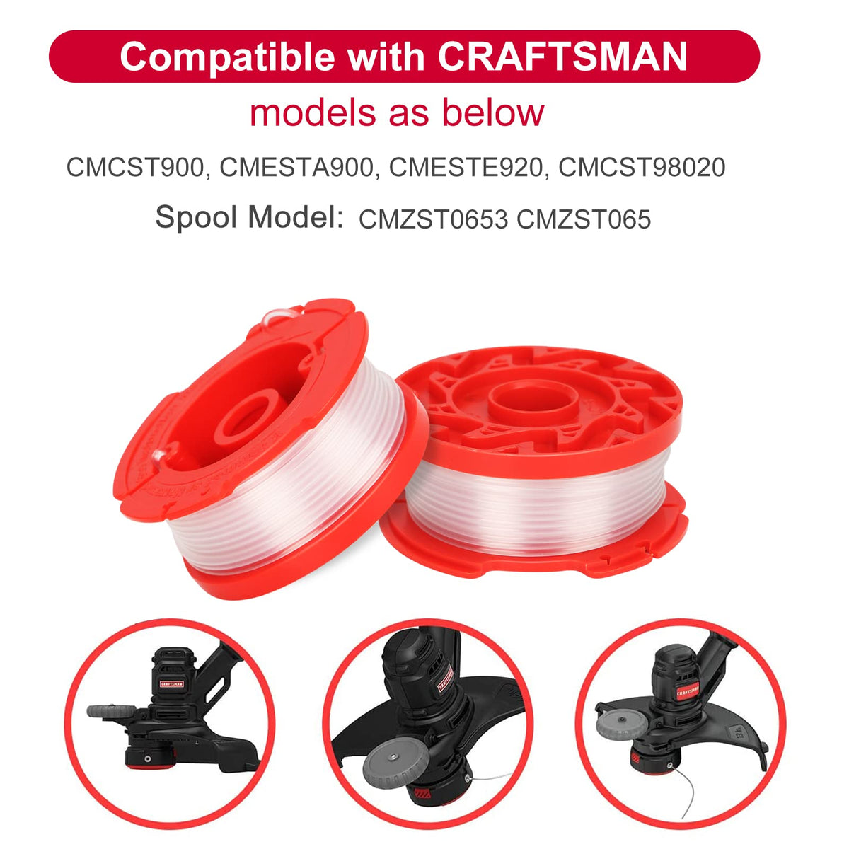 Eyoloty CMZST0653 compatible with Craftsman weed wacker for quick replacement.