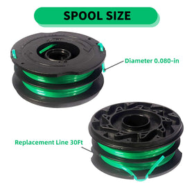 Eyoloty DF-080 BKP auto-feed spool enables effortless line advancement during yardwork.
