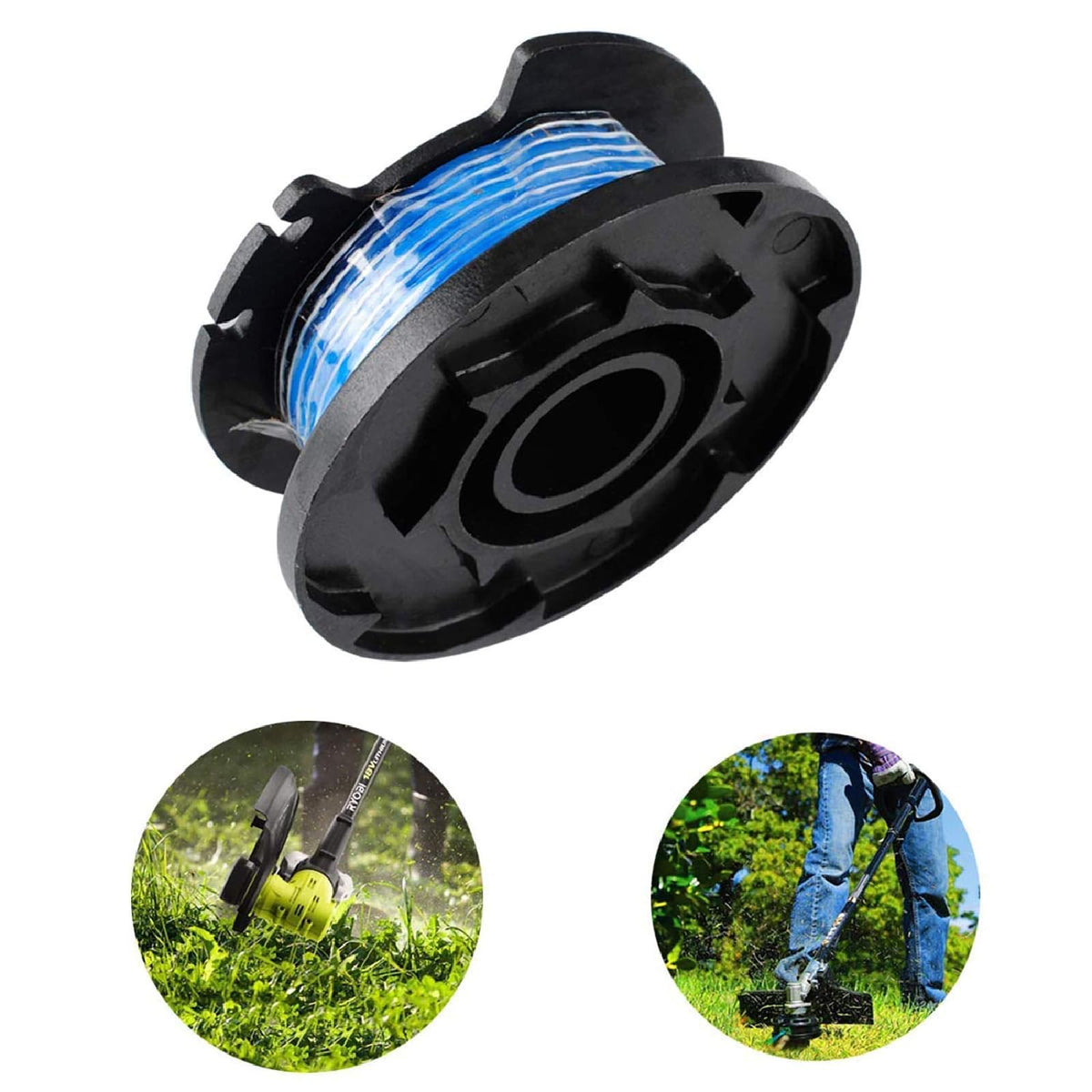Eyoloty installation guide visual showing simple spool changes in the yard.