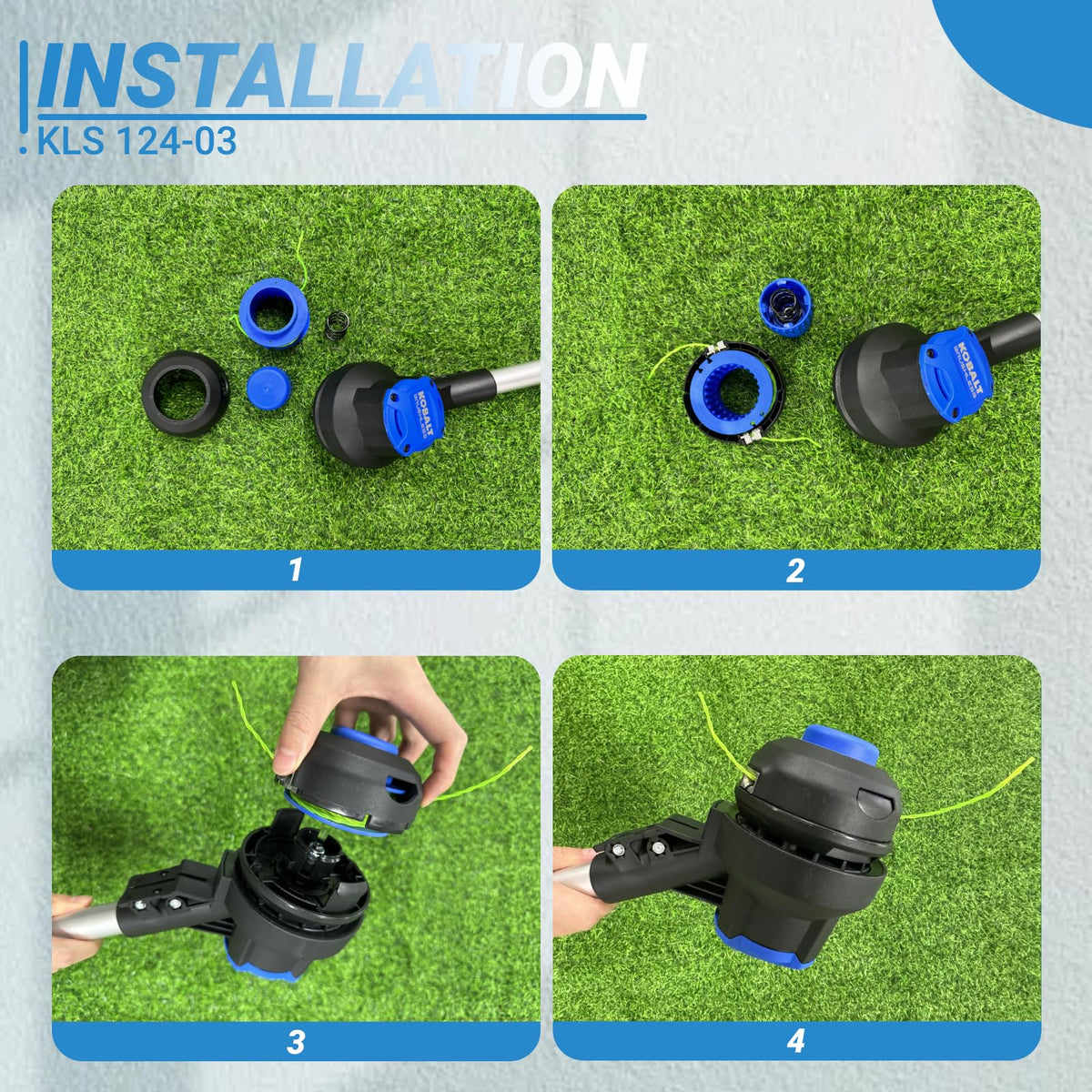 Eyoloty KLS 124-03 durability highlights robust performance in tough grass.