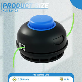 Eyoloty KLS 124-03 spool head side view shows accessible release and smooth line feed.