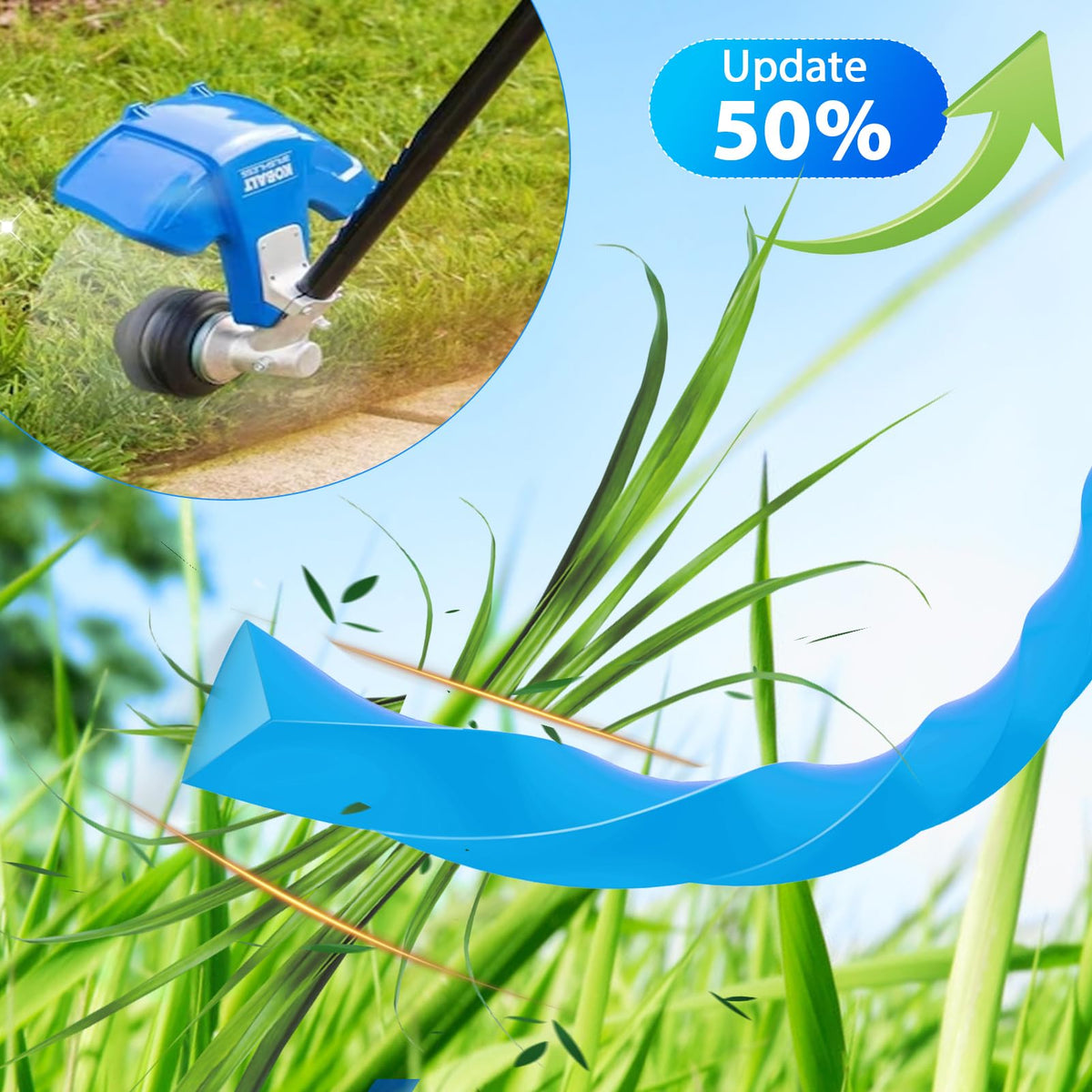 Eyoloty KSLA 58040-03 in-use on a backyard trimmer during yard work.