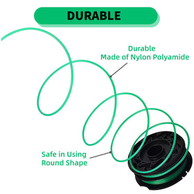 Eyoloty nylon spool 0.080in 30ft provides flexible, wear-resistant line for varied grasses.
