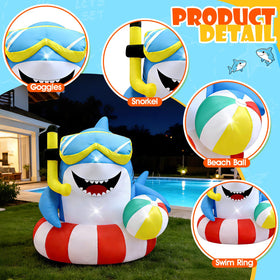 Eyourlife shark secured with stakes for stable outdoor decor.
