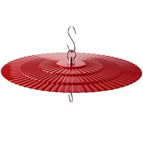 Eyrosa rain guard on a bird feeder, top view showing weather protection